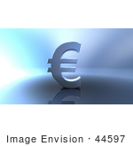 #44597 Royalty-Free (Rf) Illustration Of A 3d Euro Symbol On A Metallic Background - Version 4