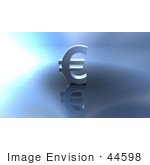 #44598 Royalty-Free (Rf) Illustration Of A 3d Euro Symbol On A Metallic Background - Version 3