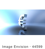 #44599 Royalty-Free (Rf) Illustration Of A 3d Euro Symbol On A Metallic Background - Version 1