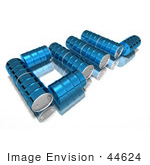 #44624 Royalty-Free (Rf) Illustration Of Blue 3d Barrels Spelling The Word Oil - Version 1