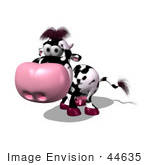 #44635 Royalty-Free (Rf) Illustration Of A 3d Dairy Cow Mascot Walking