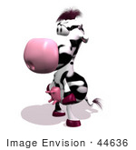 #44636 Royalty-Free (Rf) Illustration Of A 3d Dairy Cow Mascot Facing Left