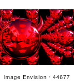 #44677 Royalty-Free (Rf) Illustration Of Rows Of 3d Red Devil Heads Moving Forward - Version 4