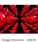 #44678 Royalty-Free (Rf) Illustration Of Rows Of 3d Red Devil Heads Moving Forward - Version 5