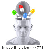 #44778 Royalty-Free (Rf) Illustration Of A Creative 3d White Man Character With A Drug Addiction - Version 1