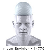 #44779 Royalty-Free (Rf) Illustration Of A Creative 3d White Man Character With A Golf Ball