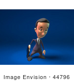 #44796 Royalty-Free (Rf) Illustration Of A 3d White Businessman Mascot Pouting - Version 2