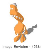#45361 Royalty-Free (Rf) Illustration Of An Orange Monster Mascot Sniffing