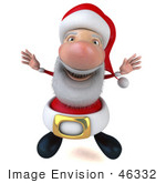 #46332 Royalty-Free (Rf) Illustration Of A 3d Big Nose Santa Mascot Holding His Arms Open - Version 5