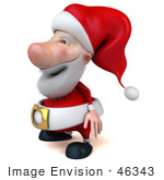 #46343 Royalty-Free (Rf) Illustration Of A 3d Big Nose Santa Mascot Facing Left