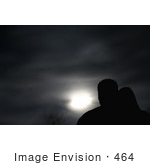 #464 Photograph Of A Couple Looking At The Moon At Night