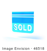 #46518 Royalty-Free (Rf) Illustration Of A Blue 3d Sold Sign Floating - Version 6