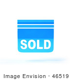 #46519 Royalty-Free (Rf) Illustration Of A Blue 3d Sold Sign Floating - Version 4