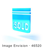 #46520 Royalty-Free (Rf) Illustration Of A Blue 3d Sold Sign Floating - Version 5