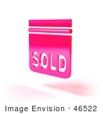 #46522 Royalty-Free (Rf) Illustration Of A Pink 3d Sold Sign Floating - Version 3