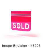 #46523 Royalty-Free (Rf) Illustration Of A Pink 3d Sold Sign Floating - Version 2