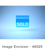#46525 Royalty-Free (Rf) Illustration Of A Blue 3d Sold Sign Floating - Version 1