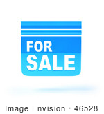 #46528 Royalty-Free (Rf) Illustration Of A Blue 3d For Sale Sign Floating - Version 4