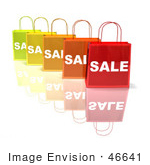 #46641 Royalty-Free (Rf) Illustration Of A 3d Row Of Colorful Sale Shopping Bags - Version 4