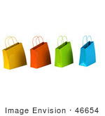 #46654 Royalty-Free (Rf) Illustration Of A 3d Group Of Colorful Leaning Shopping Bags