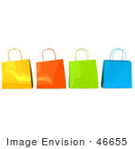 #46655 Royalty-Free (Rf) Illustration Of A 3d Group Of Colorful Shiny Shopping Bags