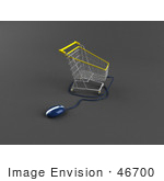 #46700 Royalty-Free (Rf) Illustration Of A 3d Shopping Cart With A Computer Mouse - Version 2