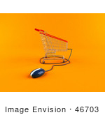 #46703 Royalty-Free (Rf) Illustration Of A 3d Shopping Cart With A Computer Mouse - Version 3