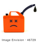#46729 Royalty-Free (Rf) Illustration Of A 3d Orange Gas Can Face Dripping Oil
