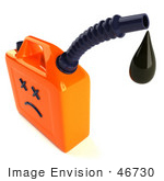 #46730 Royalty-Free (Rf) Illustration Of A 3d Orange Gas Can Face Dripping Fuel