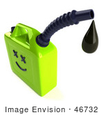 #46732 Royalty-Free (Rf) Illustration Of A 3d Orange Gas Can Face Dripping Fuel