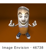 #46738 Royalty-Free (Rf) Illustration Of A 3d Cigarette Mascot Holding Up His Middle Finger - Version 3