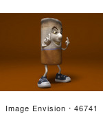 #46741 Royalty-Free (Rf) Illustration Of A 3d Cigarette Mascot Holding Up His Middle Finger - Version 2