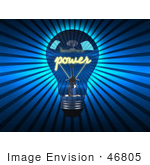 #46805 Royalty-Free (Rf) Illustration Of A 3d Blue Power Glass Light Bulb