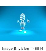 #46816 Royalty-Free (Rf) Illustration Of A Blue 3d Spiral Light Bulb Mascot Holding His Arms Open - Version 2