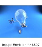 #46827 Royalty-Free (Rf) Illustration Of A 3d Glass Light Bulb Mascot Holding His Arms Out - Version 6