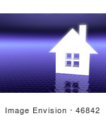 #46842 Royalty-Free (Rf) Illustration Of A 3d White House On A Textured Purple Background - Version 2