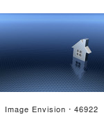 #46922 Royalty-Free (Rf) Illustration Of A 3d Chrome House With Windows - Version 11