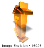 #46926 Royalty-Free (Rf) Illustration Of A 3d Yellow House With With A Chimney - Version 3