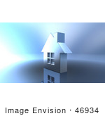 #46934 Royalty-Free (Rf) Illustration Of A 3d Chrome House With Windows - Version 8