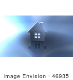 #46935 Royalty-Free (Rf) Illustration Of A 3d Chrome House With Windows - Version 9