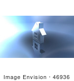 #46936 Royalty-Free (Rf) Illustration Of A 3d Chrome House With Windows - Version 10