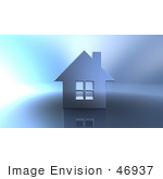 #46937 Royalty-Free (Rf) Illustration Of A 3d Chrome House With Windows - Version 7