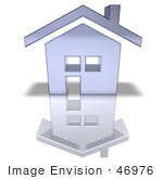 #46976 Royalty-Free (Rf) Illustration Of A 3d Chrome House With Windows - Version 4