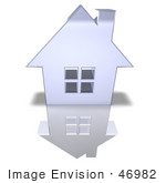 #46982 Royalty-Free (Rf) Illustration Of A 3d Chrome House With Windows - Version 3