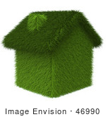 #46990 Royalty-Free (Rf) Illustration Of A 3d Grass House - Version 2