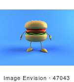 #47043 Royalty-Free (Rf) Illustration Of A 3d Cheeseburger Mascot Facing Front - Version 2