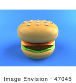 #47045 Royalty-Free (Rf) Illustration Of A 3d Cheeseburger - Version 4