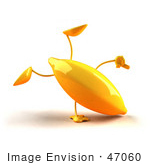 #47060 Royalty-Free (Rf) Illustration Of A 3d Yellow Banana Mascot Doing A Cartwheel - Version 1
