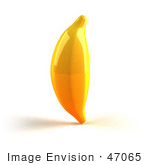 #47065 Royalty-Free (Rf) Illustration Of A 3d Shiny Yellow Banana - Version 1