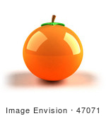 #47071 Royalty-Free (Rf) Illustration Of A Shiny 3d Naval Orange Fruit - Version 1